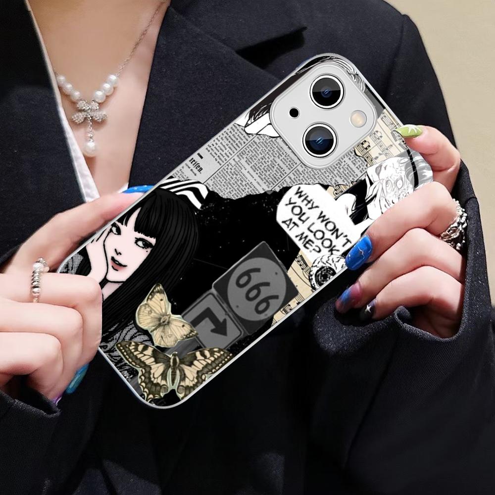 Japan Anime Tomie Kawakami Phone Case For IPhone 14 13 12 Mini 11 Pro XS Max X XR 14 Plus Tempered Glass Cover