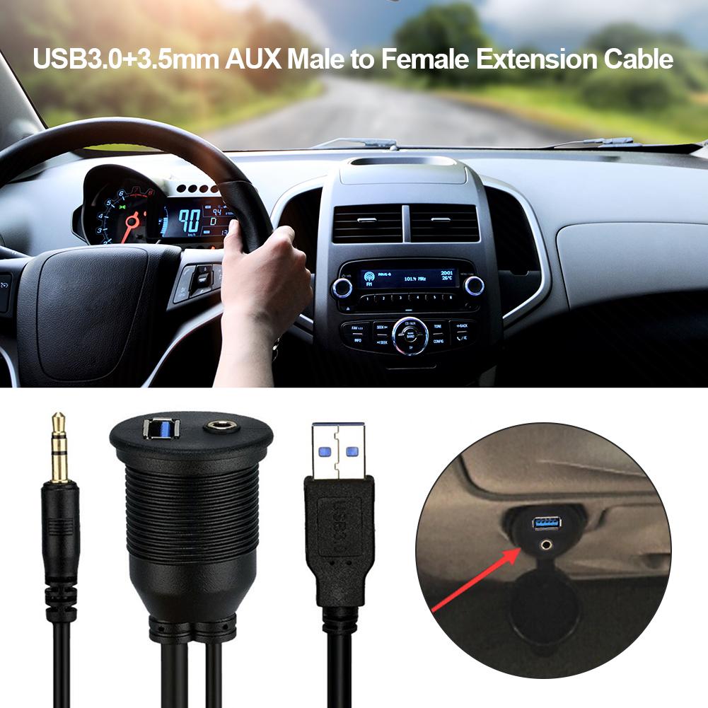 Cavo di montaggio a filo USB RCA - USB 3.0 e 3.5mm AUX 2 RCA maschio a USB e 1/8 stereo audio (2 Meter