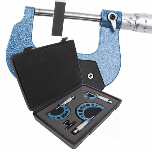 3-Piece Micrometer, Digital Micrometer, Bearing Steel Micrometer, 0-75mm Professional Tube Outer Thickness Diameter Indicator Gauge, Measuring Tool Fo