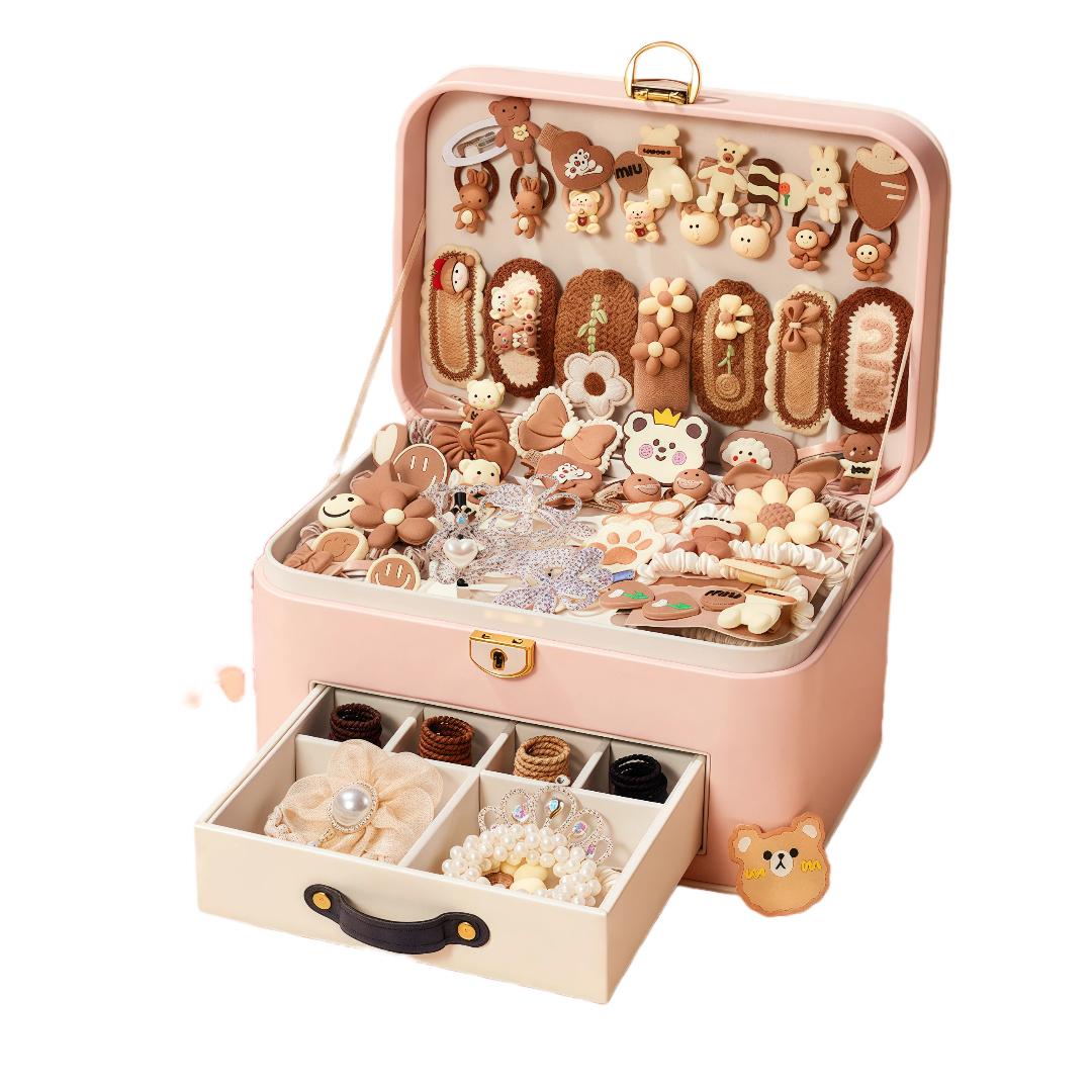 

Xinge Hair Accessories Box, Play Toy, Jewelry Dress-Up Storage Box, 141-Piece Set