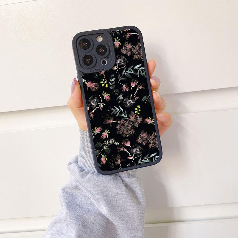 Flower Phone Case For iPhone 11 13 12 14 Pro Max 14 Plus 7 8 Plus SE 2020 XR X XS Full Graph Floral Soft Silicone Cover Fundas