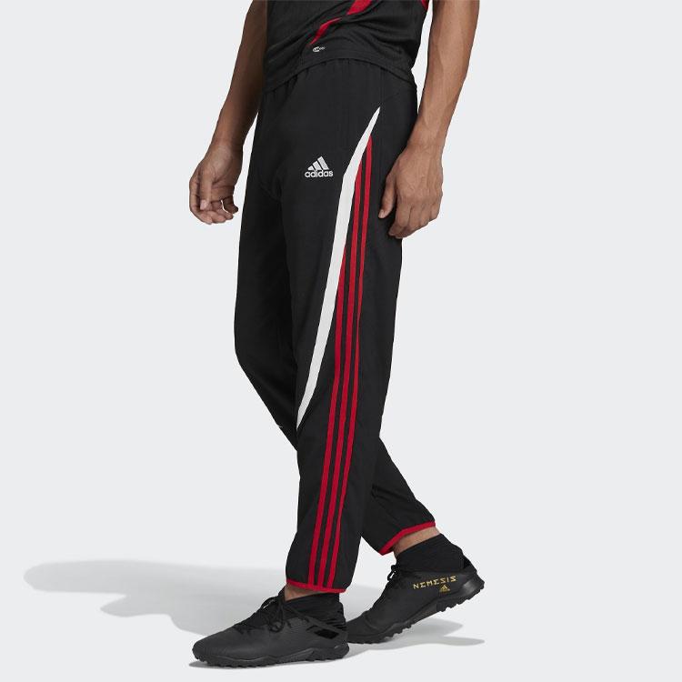Adidas Striped Logo Casual Track Pants Men Bottoms Black H64068