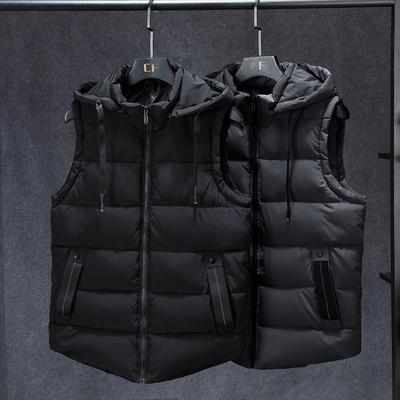 Winter Cotton Waistcoat Men's Jacket Trend Warm Thickened Large Size Men's Shoulders Fashion Hooded Vests