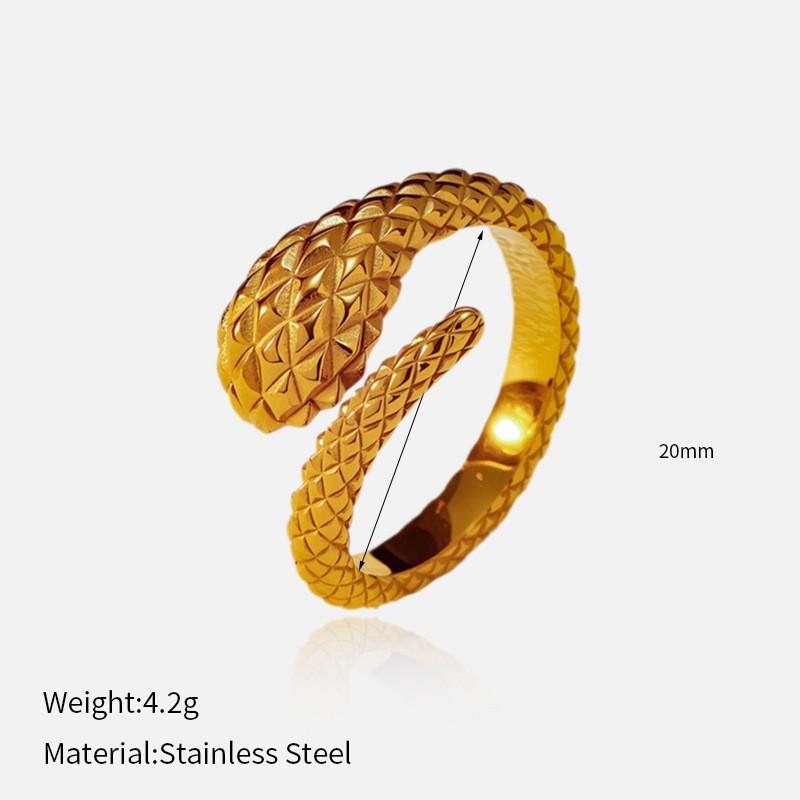 European and American fashion influencer bestseller: glossy open titanium steel ring, stainless steel plated with 18K gold, niche ring for women