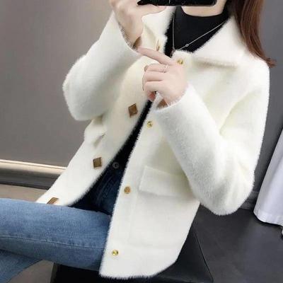 Fashion High Quality Spring Autumn and Winter Button Thick Coat Loose Sweater Women's Knitted Cardigan