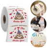 2 Rollen lustiges Toilettenpapier mit Kotmuster „Happy Birthday Party“, weiches Toilettenpapier, 3-lagiges Kot-Toilettenpapier