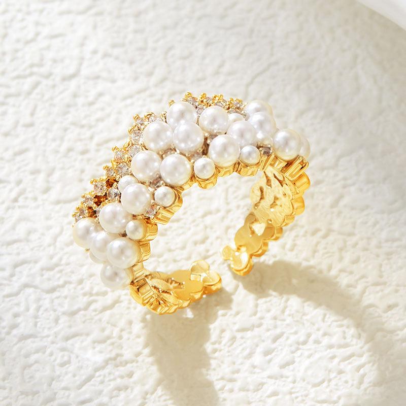 Novo anel aberto de alta qualidade com elegância retrô e anel de dedo indicador único ajustável anel requintado