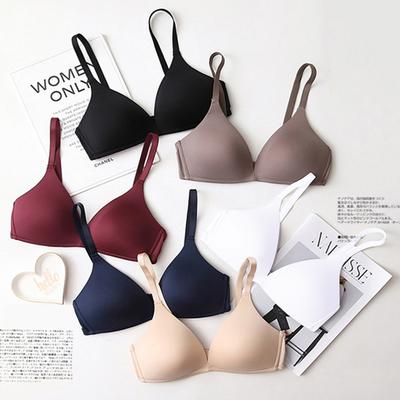 Soutiens-gorge sans couture pour femmes Push Up Sans armature Soutien-gorge A B Coupe Sous-vêtements Sexy Bralette Trois quarts Lingerie