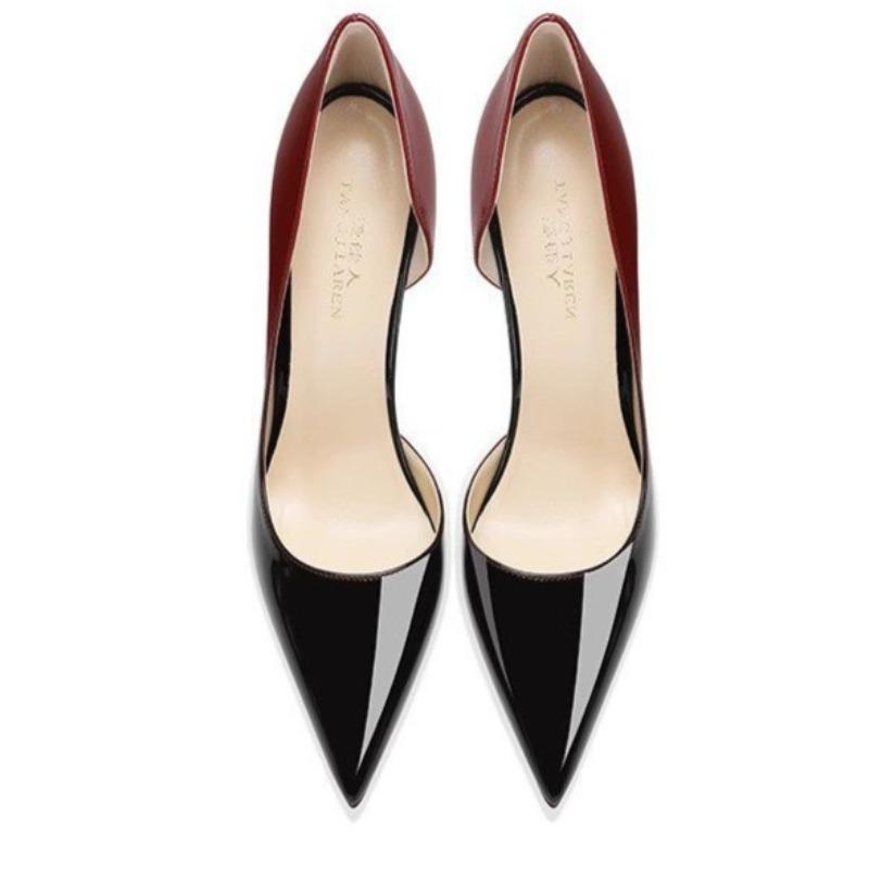 Super High Heels Women's Fashion Pointy Shallow Mouth Set Foot Color Anti-slip Wear-resistant Fine Heel Shoes