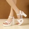 Fashion Buckles Super-high Heel Sandals for Women Summer Sale Original Vintage Chic and Elegant Korea Footwear 2025 Trend On Woman Shoes