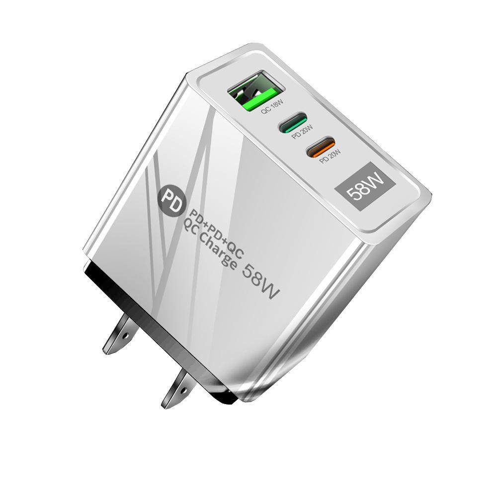 58W Dual Fast Charger with 2PD+QC3.0 for Mobile Phones - EU/US/UK
