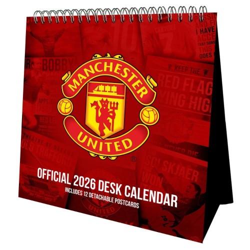 Manchester United FC 2026 Crest Desktop Calendar