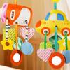 High Contrast Sensory Toy For Infants Plush Animal Hanging Rattle With Detachable Hooks For Stroller Crib