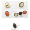 Ring Adjustable Inlaid Alloy Natural Ring for Gem Stone Big Oval Dating