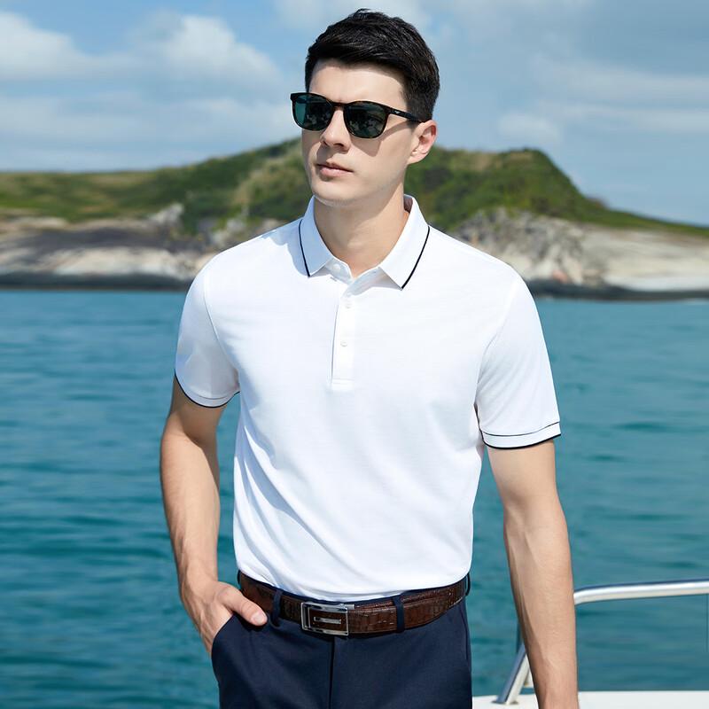 Antonio Men's 55% Silk Blend Knitted Short-Sleeve Polo Shirt