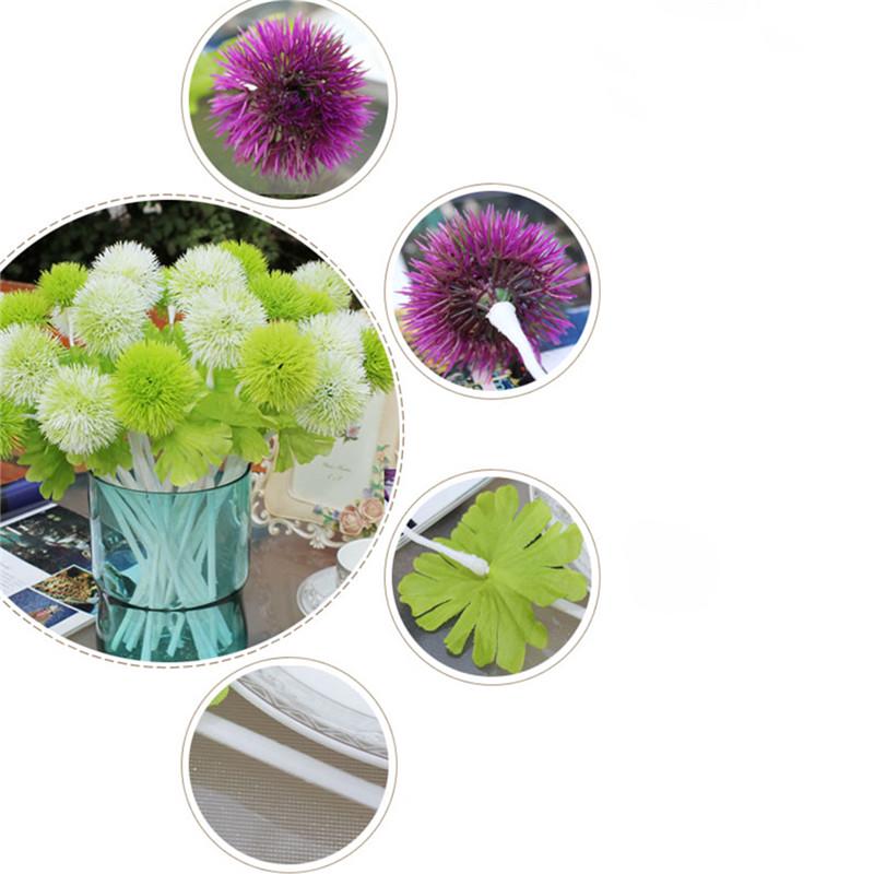 Artificial Dandelion Flower Plastic Decorative Fake Grass Ball Flower for Wedding Home Garden Decoration White