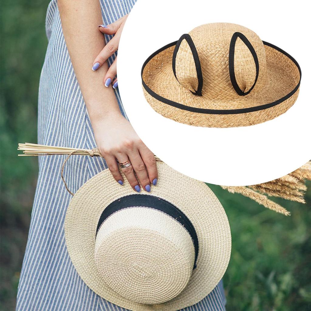Straws Hat Comfortable Cap Brim for Wedding Short Trips Party Beach Holidays