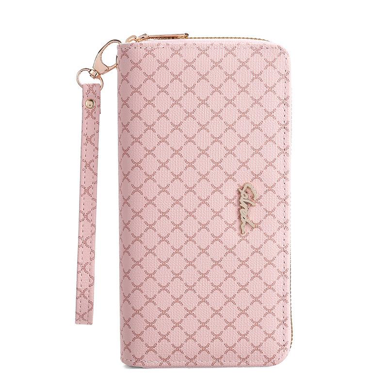 

Women Wallets Vintage Style Printed Long Wallet, Leather Card Holder, Coin Purse, Clutch Bag 19 * 10.5 * 4.2CM рожевий
