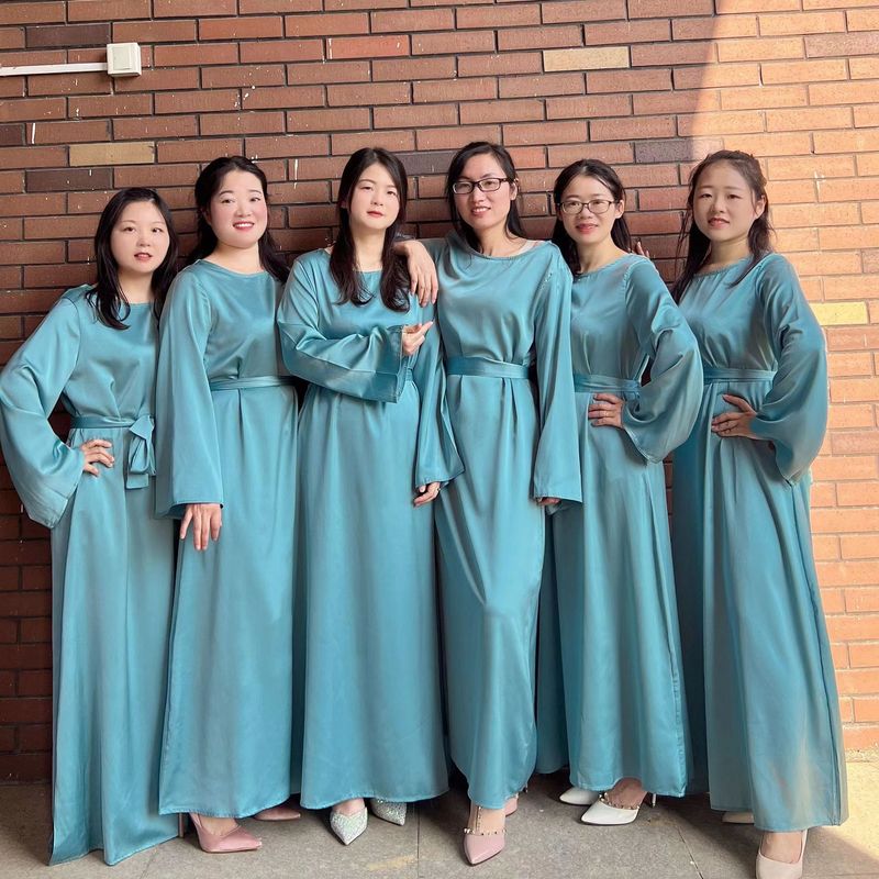 

Fashion Style Pure Color Tied Waist-Tight Dress Party Dress Bridesmaid Dress Lace up Waist up Dress Lake Blue 2XL