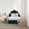 Kids Bed Frame with Headboard Black 70 x 140 cm Velvet