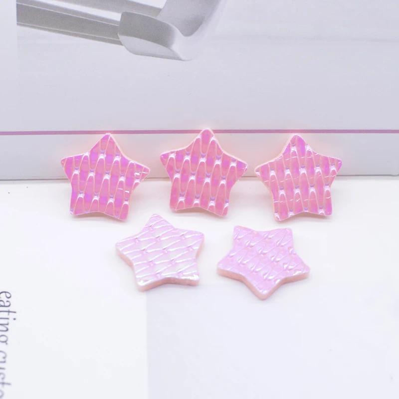 50Pcs 20mm PU Leather Star Applique for Handmade Hat Clothes Sewing Patches DIY Baby Headwear BB Clips Bow Decor Accessories