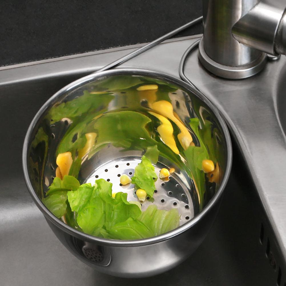 Edelstahl Abgießkorb Spülbecken Speisefänger Küche Obst Sieb Filter Obst Waschkörbe Behälter