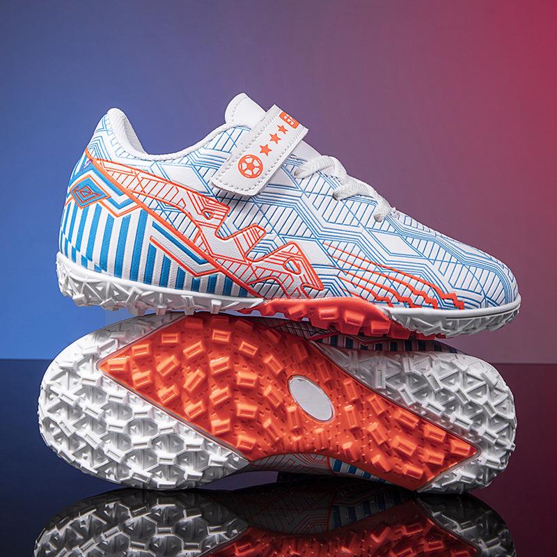 

One piece 2025 children s football shoes boys and girls students grass training broken nail shoes TF football shoes 30