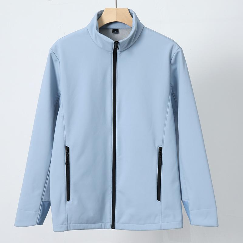 

Men s composite polar fleece jacket liner outdoor early spring couple sports stand-up collar solid color versatile jacket jacket 4XL