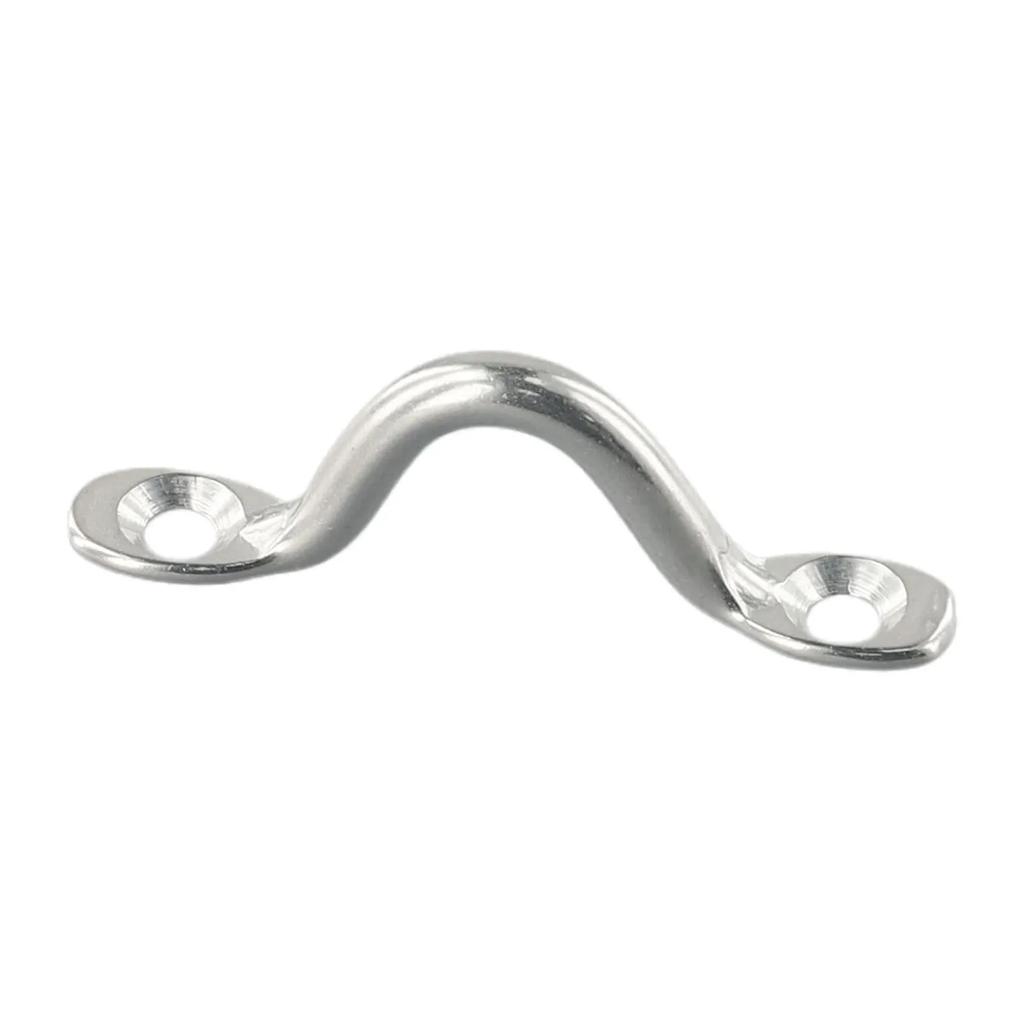 4Pcs Handle 5mm Stainless Steel Wire Eye Strap Boat Marine Tie Down Fender Hooks Canopy Cable Eyes Straps