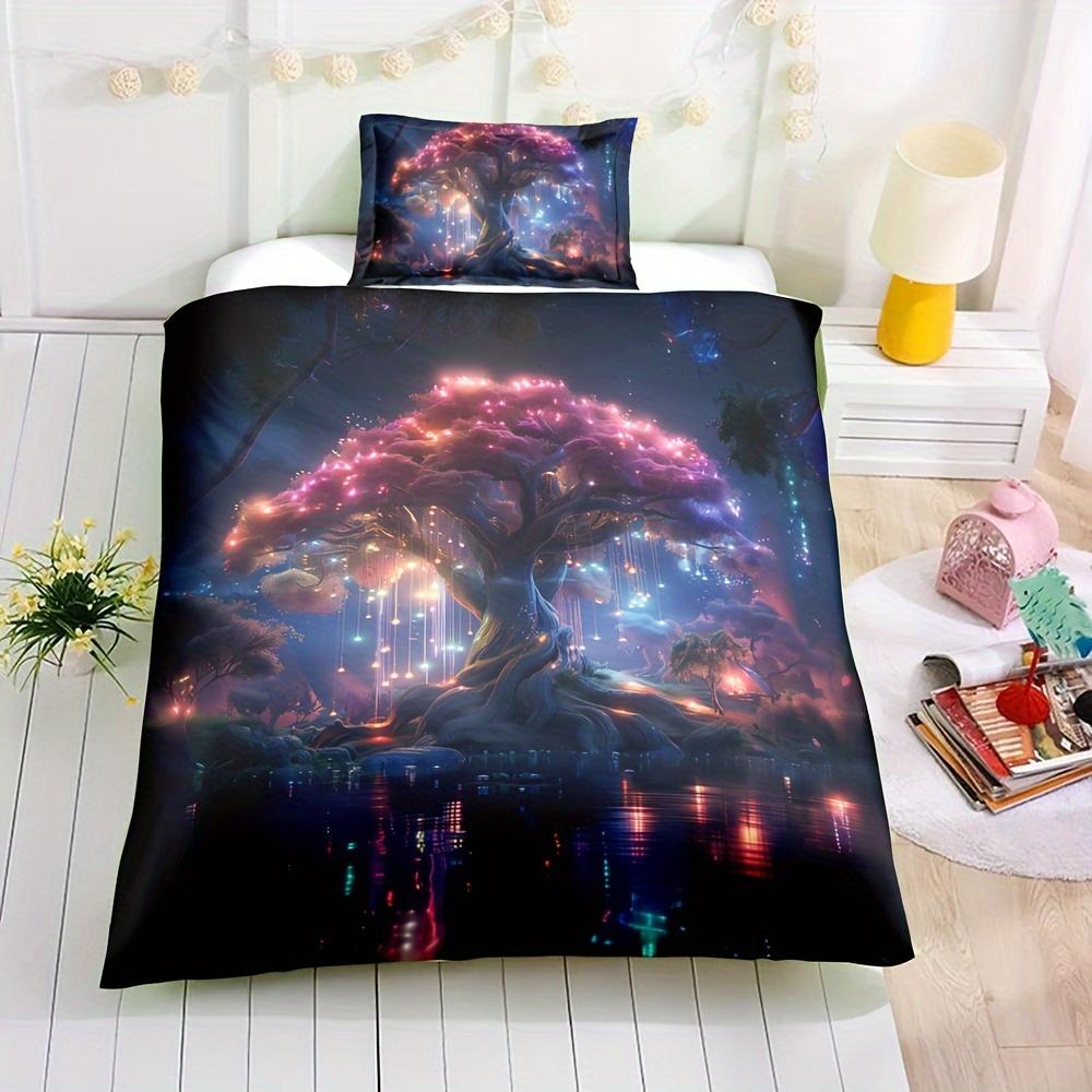 3pcs Duvet Cover Set (1*Duvet Cover + 2*Pillowcase Without Core) 3D Life Tree Print All Season Bedding Set