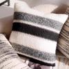 Black & White Modern Throw Pillow Covers Set - Neutral Abstract Striped & Plush Cushion Covers for Living Room Sofa Decor