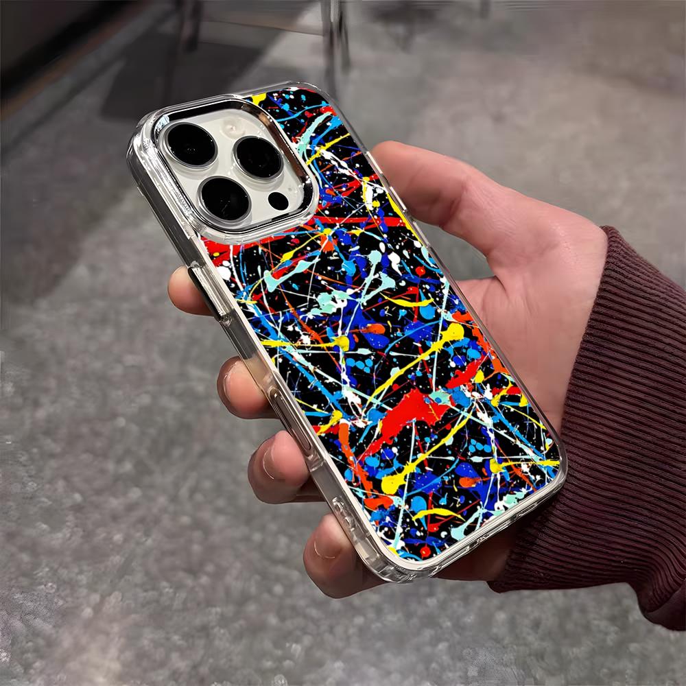 Graffiti Cool Art Phone Case For IPhone 17 Air 16 E 15 14 13 12 11 Plus Pro Max Electroplated Transparent Soft Shell