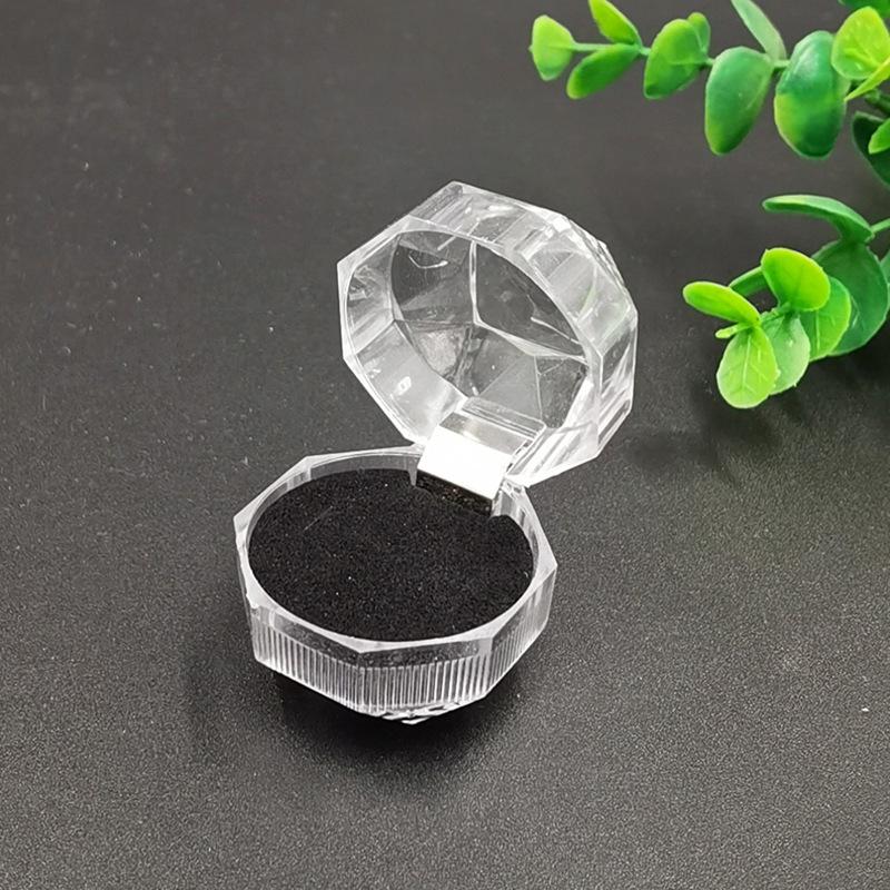 Flip transparent crystal box, small star anise ring stud earrings, acrylic jewelry storage box.