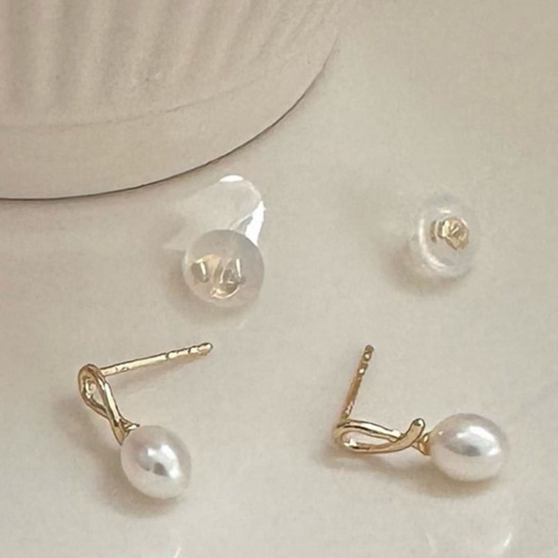 Youngglow 14k Coil Pearl Earrings(1 Pair)