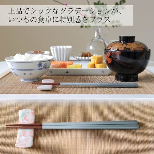FlaColle "Sky Blue Chopsticks" 23cm, Dishwasher Safe, Non-Slip, Stylish, Made in Japan, Chic Gradient Design, Perfect Gift (Winter Sky)