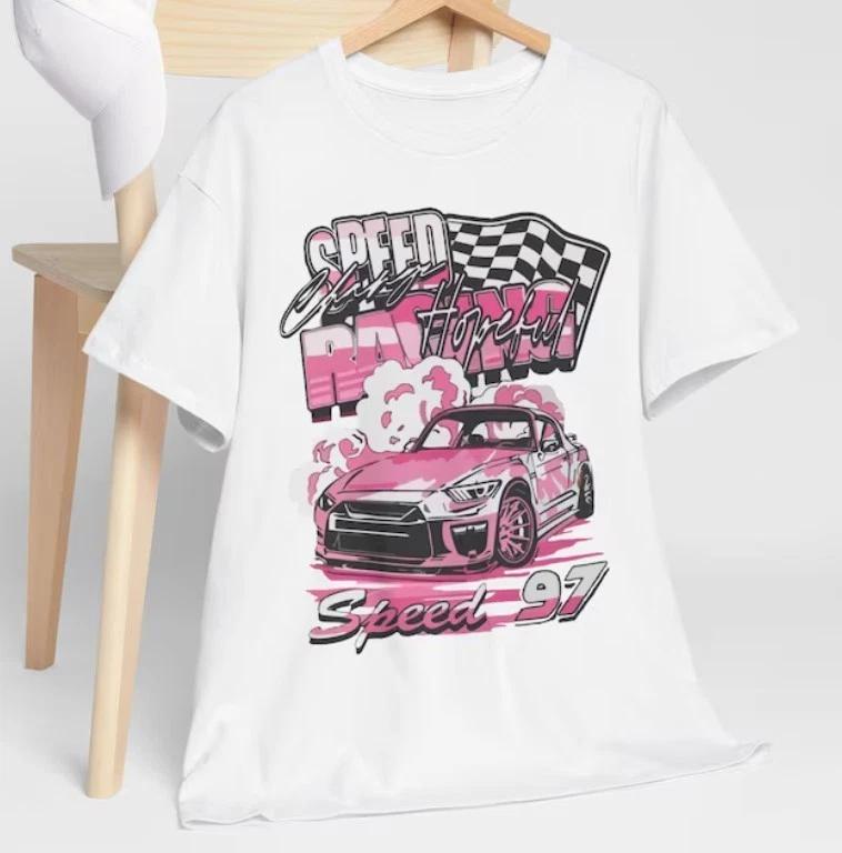 Cool Racing Graphic Tee | Speed 97 Unisex Heavy Cotton Shirt S