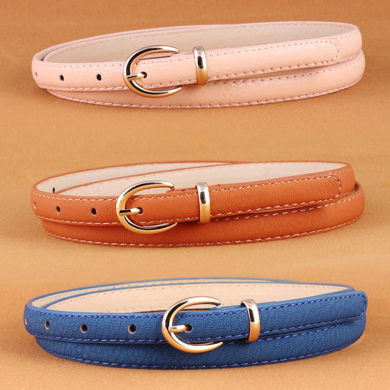 Trendy Candy Womens Color Faux Leather Belt With Pin Buckle For Everyday Wear