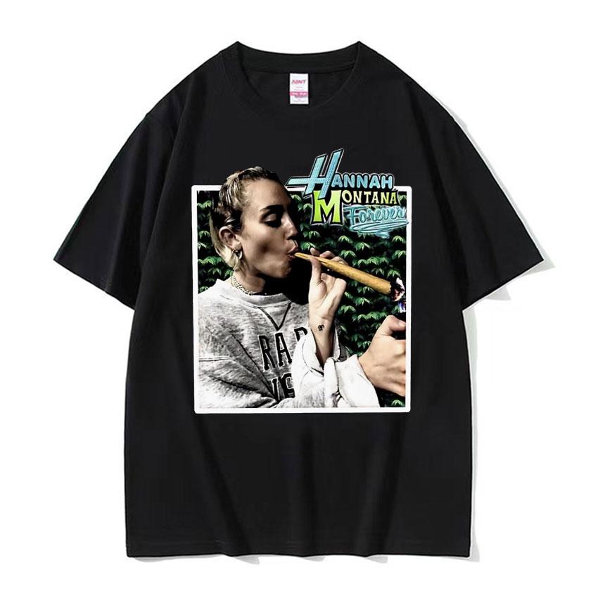 New Hannah Montana Logo T Shirt Men Women Summer Casual Short Sleeve Tee Shirt Unisex Fashion Aesthetic Trend Tshirt Streetwear