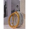 Yhpup 316l Stainless Steel Thick Elastic Torques Necklace for Women Waterproof 18K PVD Plated Texture Statement Choker Jewelry