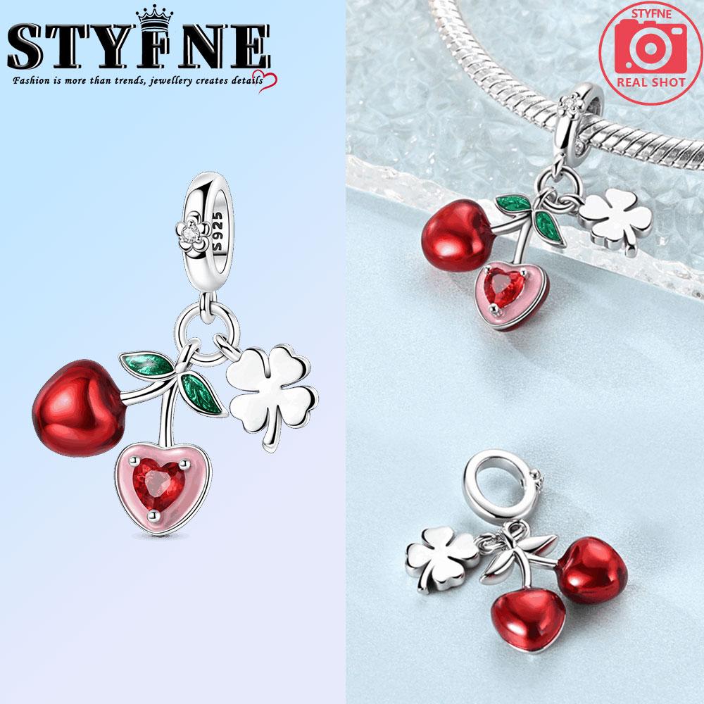 Miedziane Koniczynki Charms Koralik Kiwi Truskawka Wiśnia Miód Brzoskwinia Cytryna Zawieszki Pasują do Oryginalnej Bransoletki Biżuteria DIY