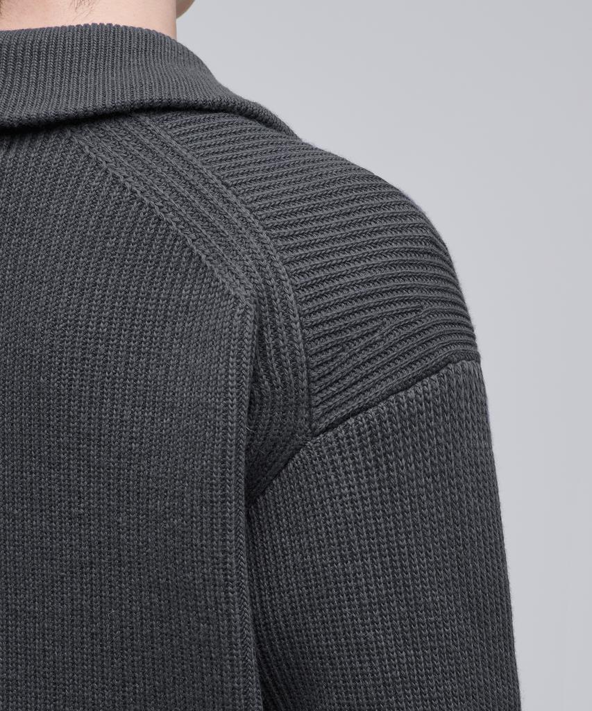 MUSINSA STANDARD Relaxed Ribbed Half Zip Knit [Gray]