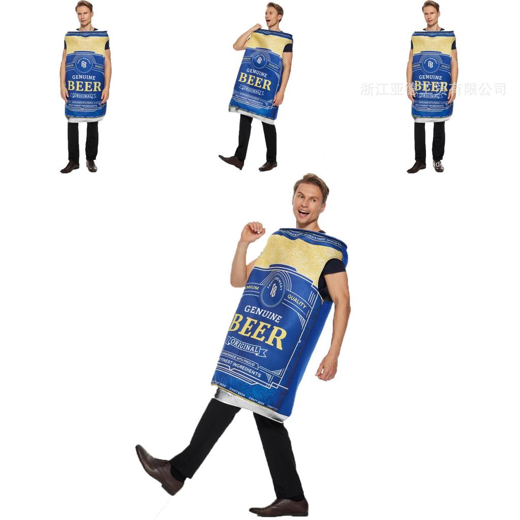 Halloween Beer Can Bodysuit With Printed Graphics Unisex Suit For Party Performances