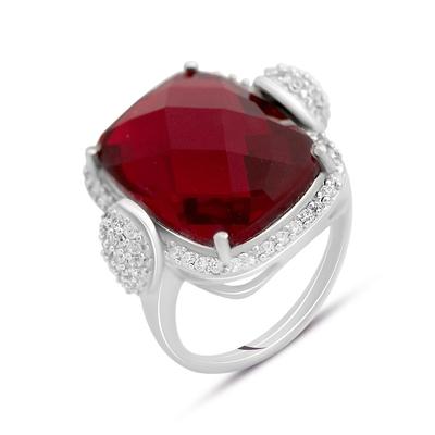 Silver Ring with Natural Ruby, Product Weight 7.08 G (2123477)