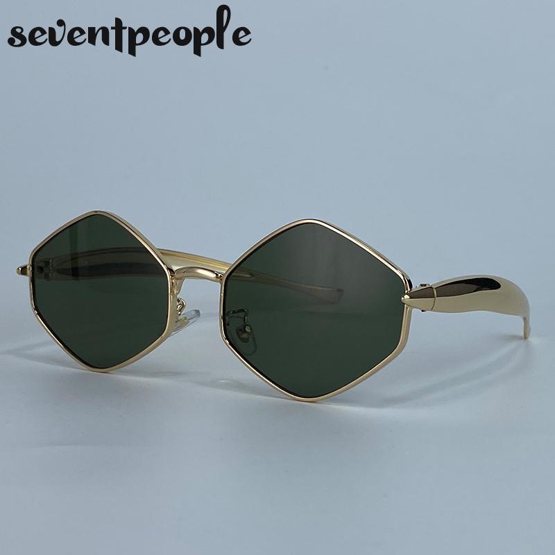 Small Steampunk Hexagon Sunglasses Women  Luxury Brand Classic Metal Frame Polygon Punk Sunglass For Ladies Eyewear Shades