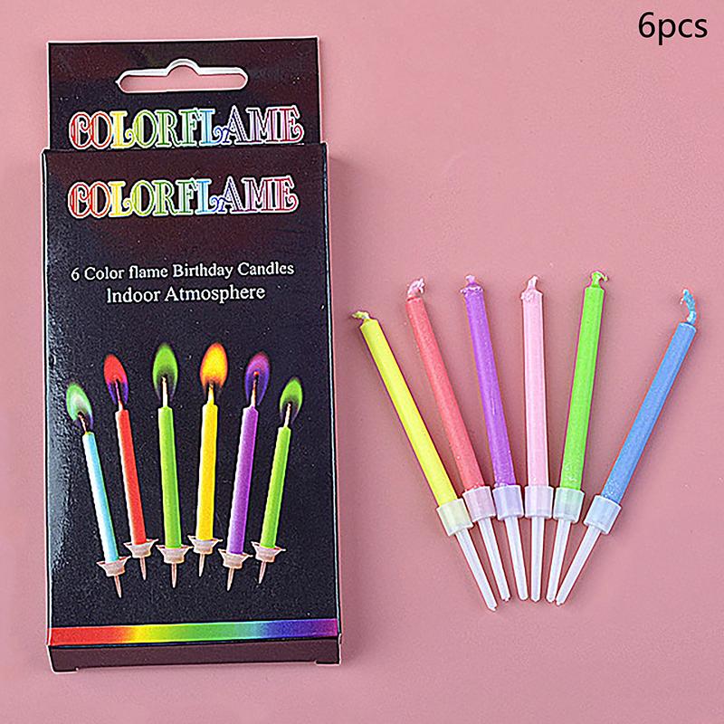 

Flame Candles Colorful 5/6Pcs/Pack Wedding Party Birthday Cake Candles Decoration Party Supplies For Children Kids