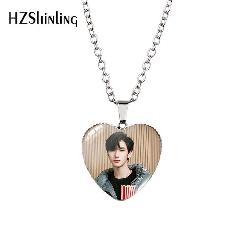 Gorgeous Bts Heart Shaped Necklace Featuring Park Jimin And Gold Plated Design