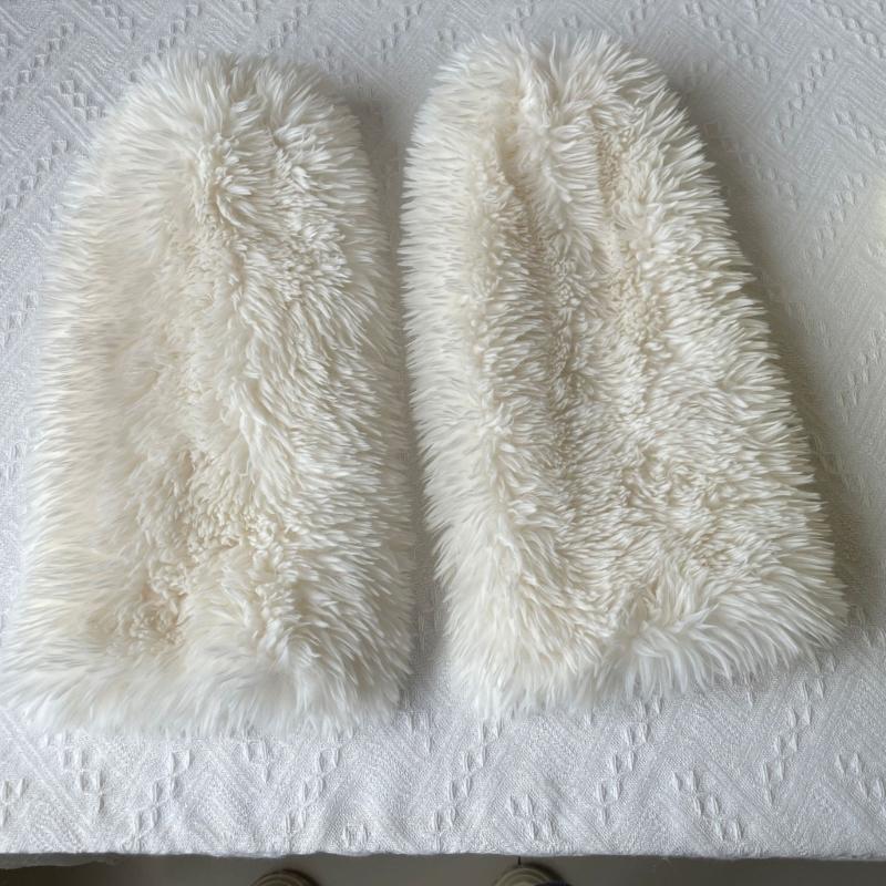 Winter Leggings Covers Leg Warmer Boot Socks Aesthetic Solid Color Warm Furry Plush Boot Cuffs Toppers Leg Gaiters Cover