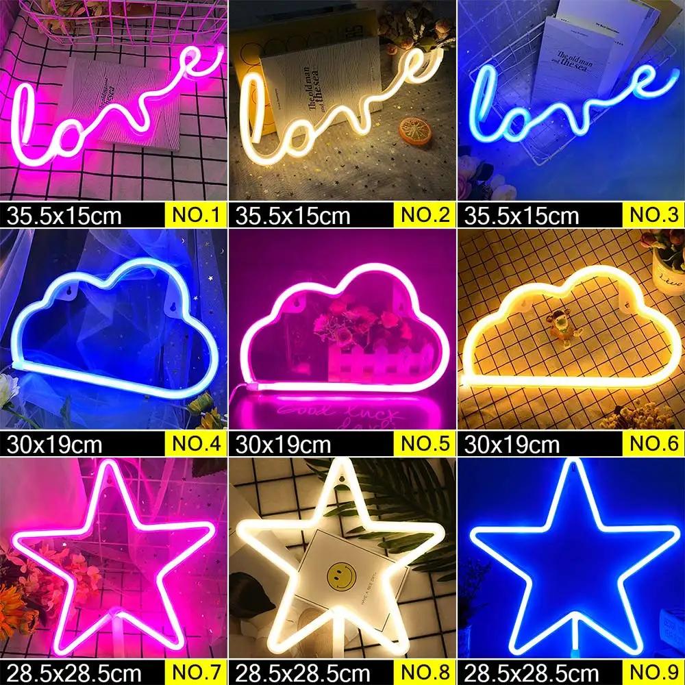 LED Neon Nattlys Skilt Veggkunst Skilt Nattlampe Jul Bursdagsgave Bryllupsfest Vegghengt Neonlampe Hjemmedekor