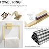 TQKAG Brushed Gold Towel Ring Bathroom Hand Towel Holder Stainless Steel Square Towel Bar Hangers Wall Mounted