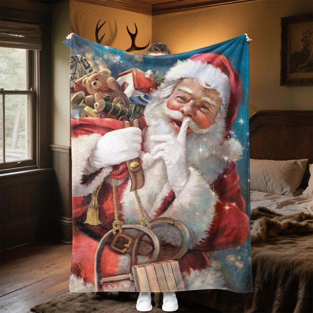 Christmas Plush Blanket Soft Comfortable All Seasons Perfect Sofa Office Naps Outdoor Travel Makes Great Gift